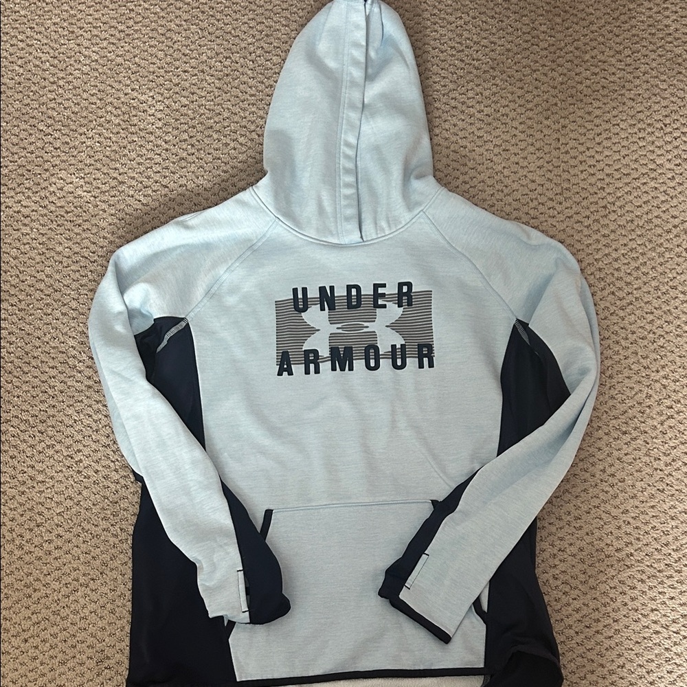 Under Armour Light Blue and Navy women's hoodie